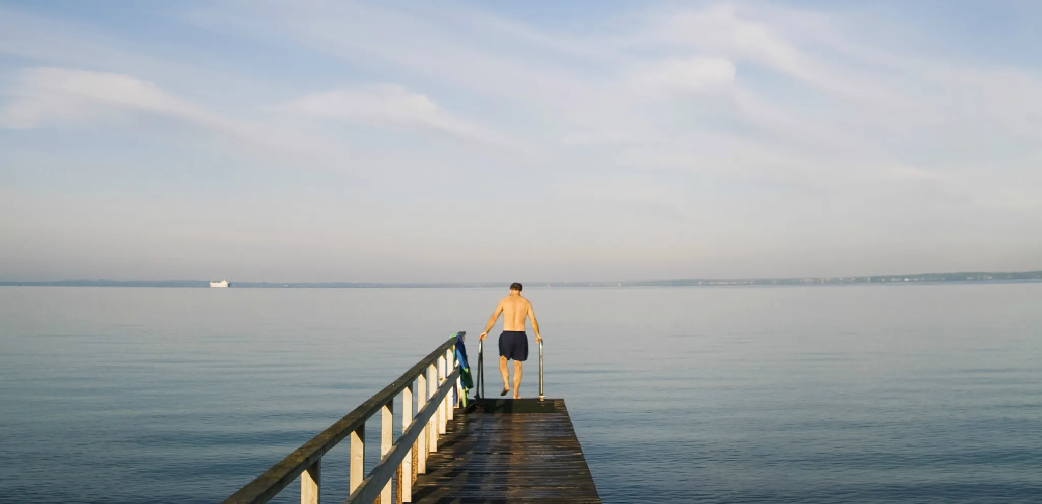 Man taking a swim