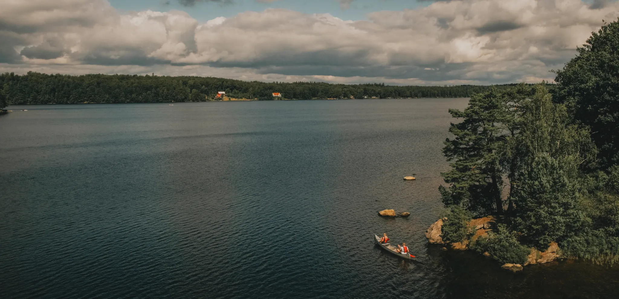Drone view of lake 