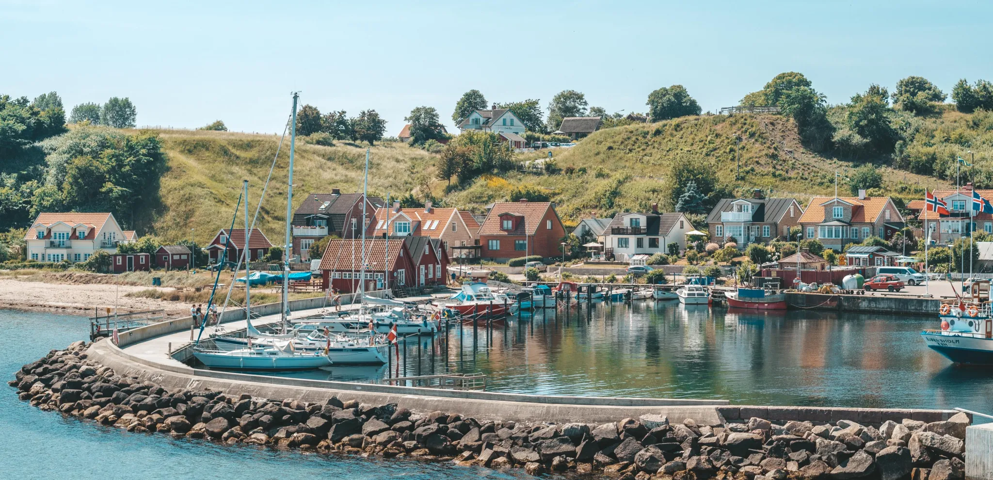 View of Ven's Harbor and the island from the sea