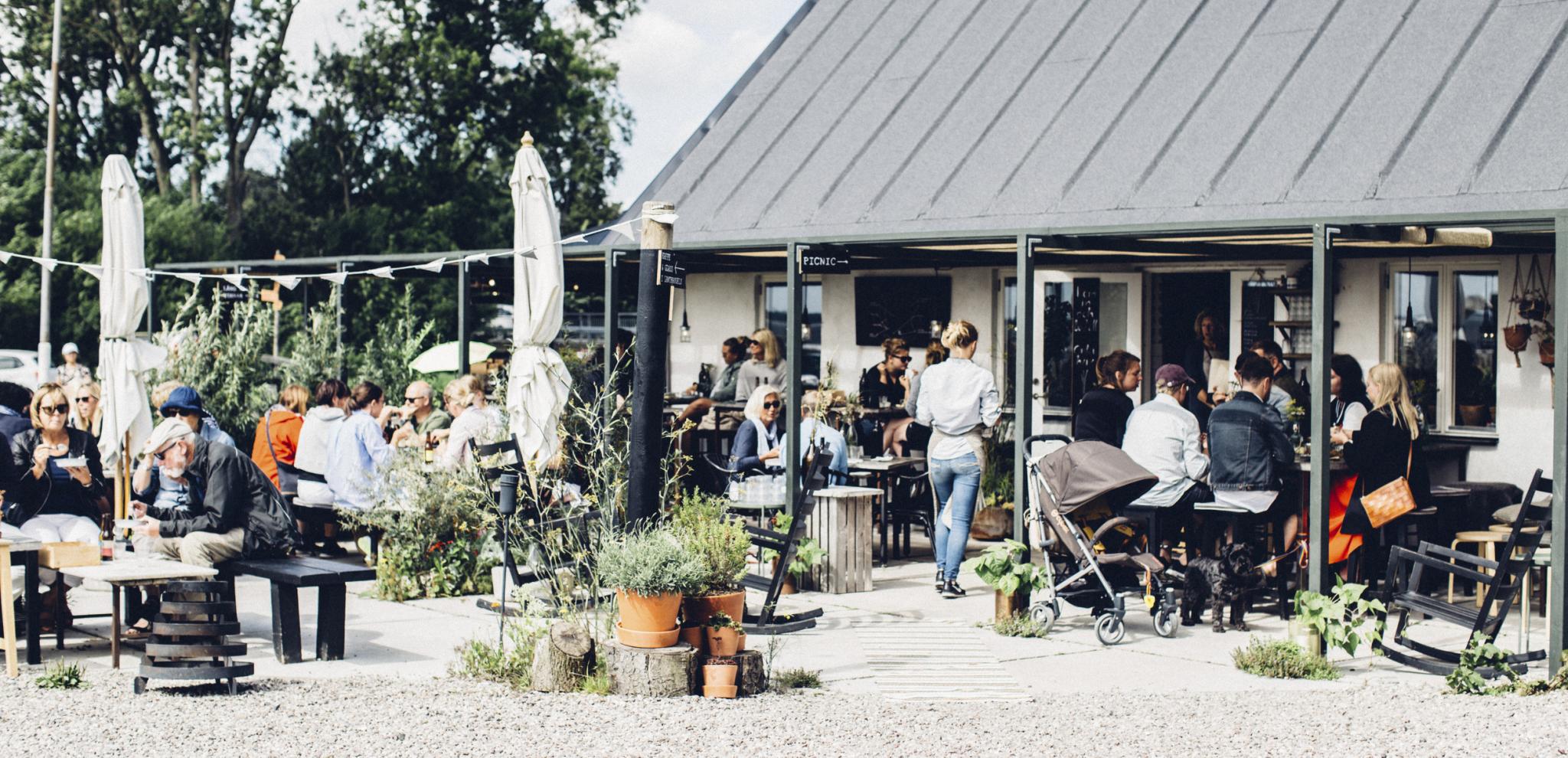 Outside restaurant in countryside setting