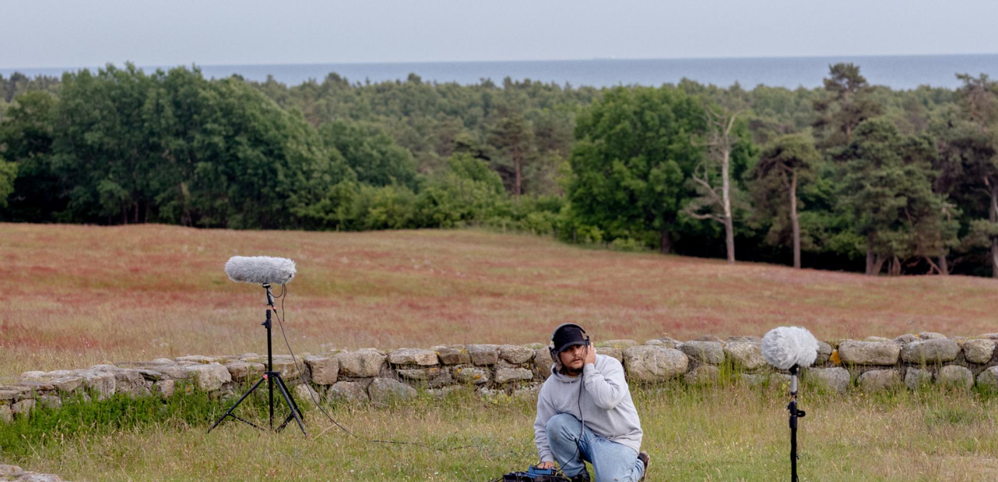 Sound technician at the Meditation Ring, Backåkra 