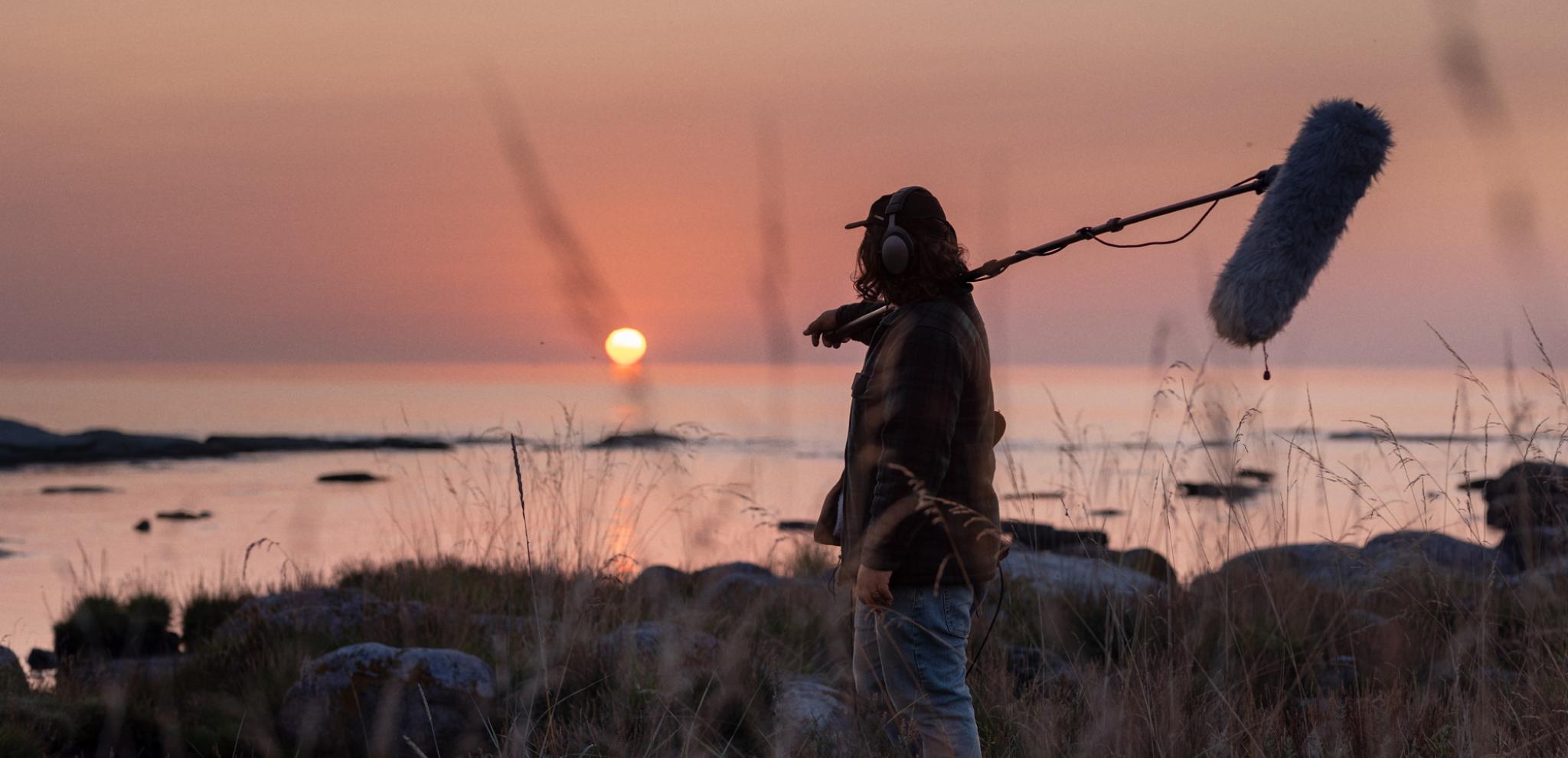 Sound guy looking out over the ocean
