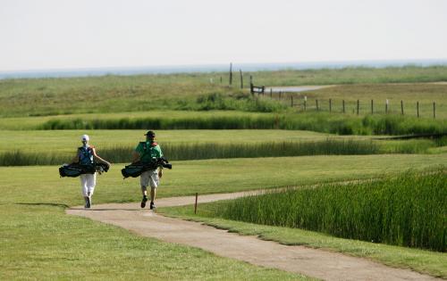 Golfspelare vid Ljunghusens Golfklubb i Skåne