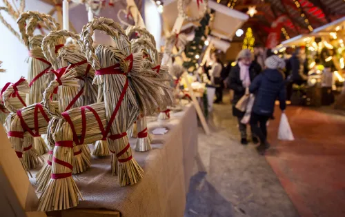 Ibex ornaments in a christmas market 