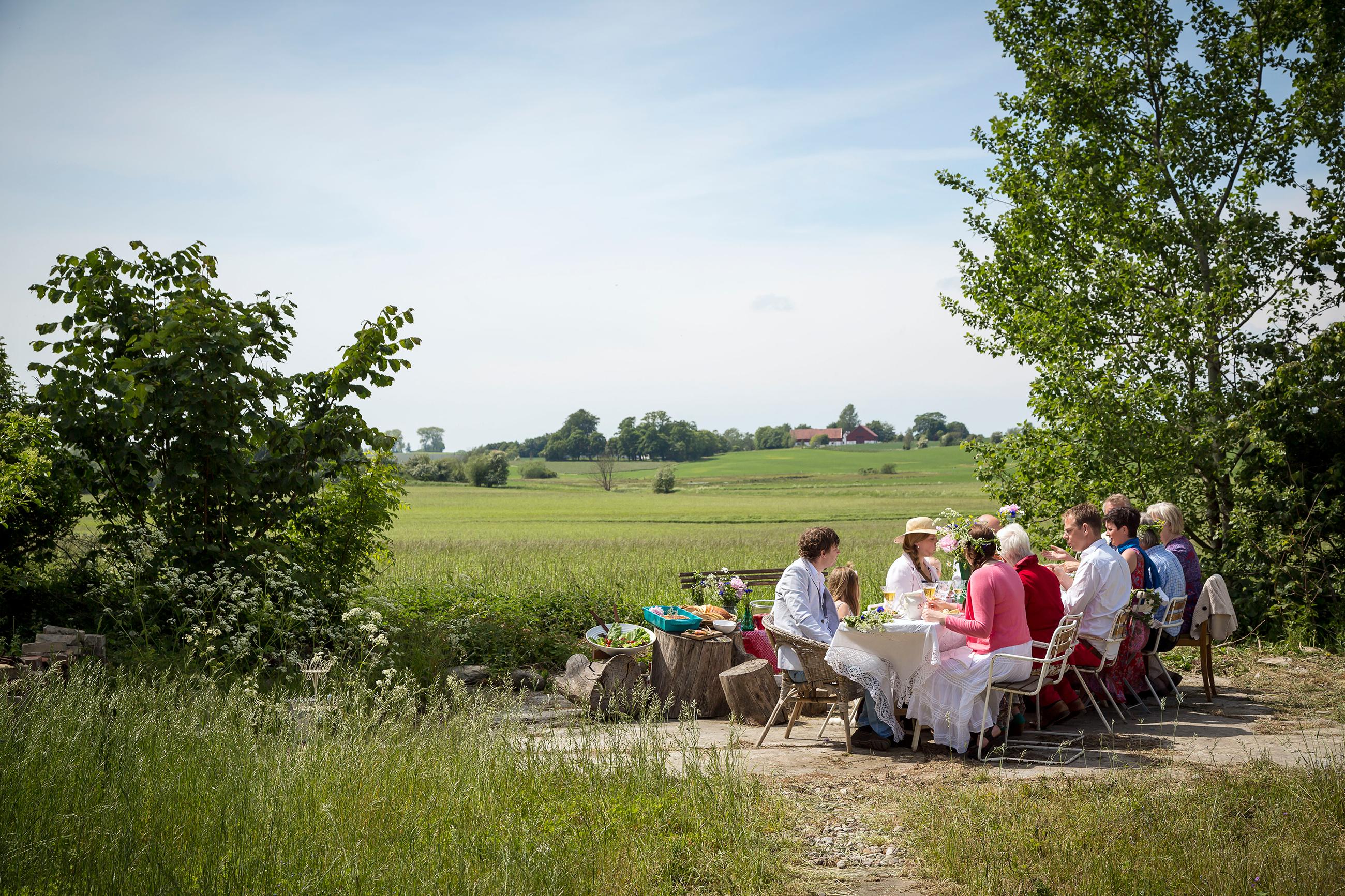 People gathered to celebrate Midsummer