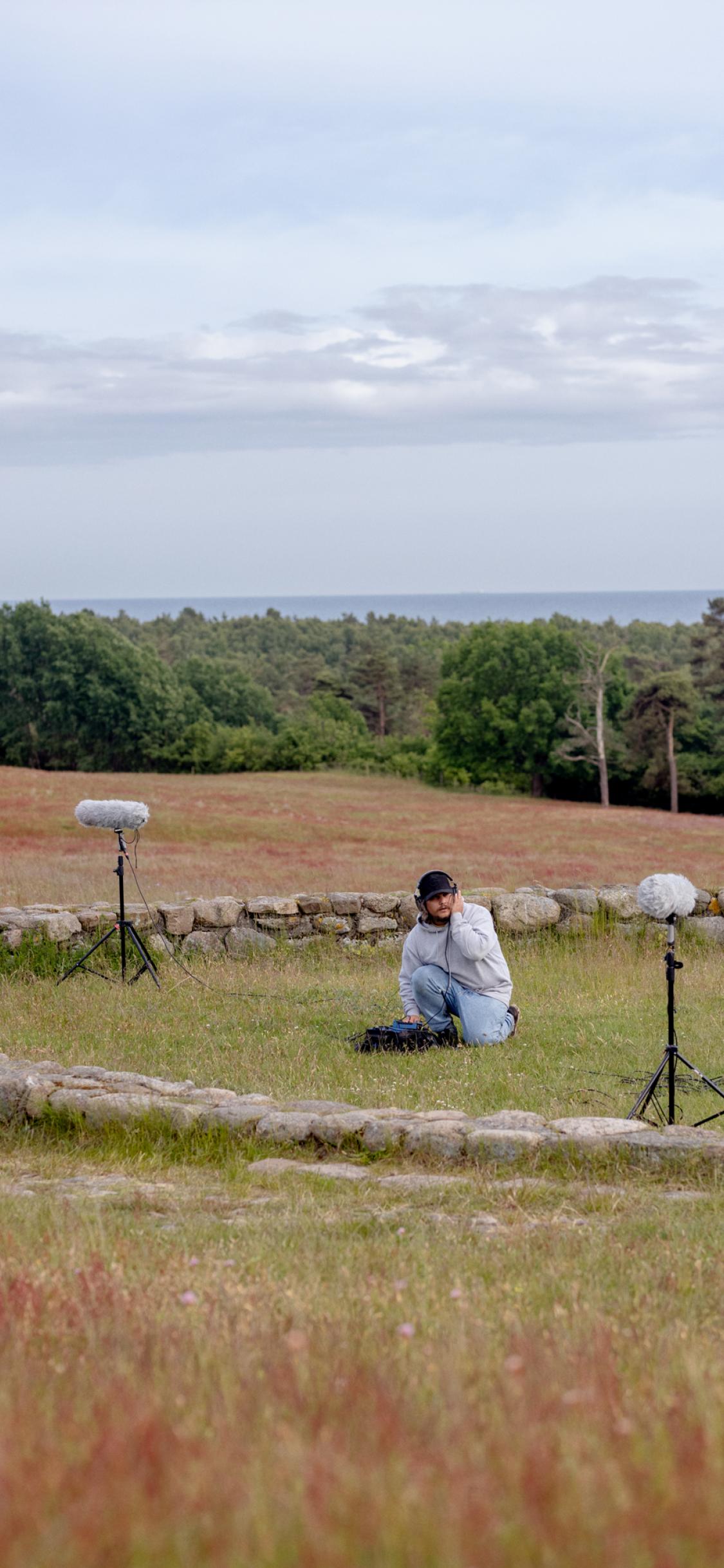 Sound technician at the Meditation Ring, Backåkra 