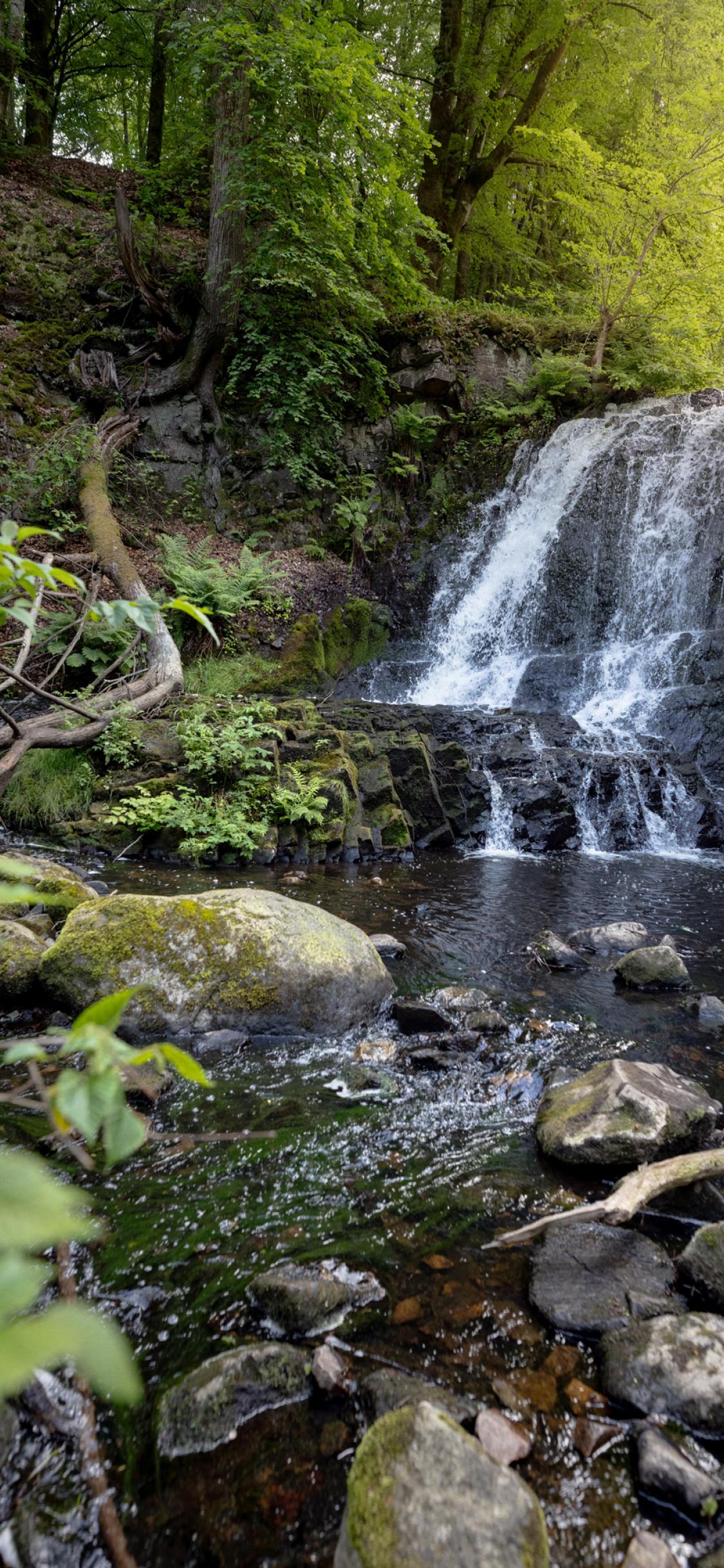 Sound technician by waterfall in Sträntemölla