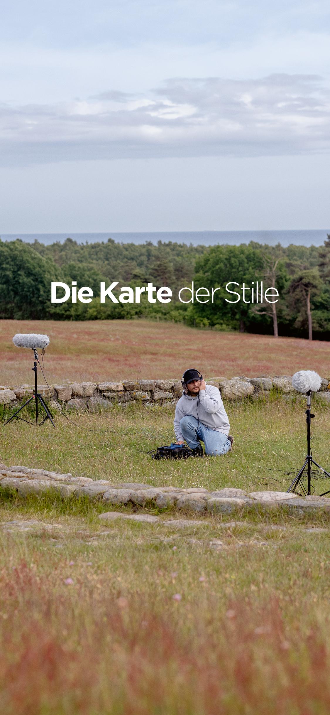 Tontechniker misst Geräusche in der Natur