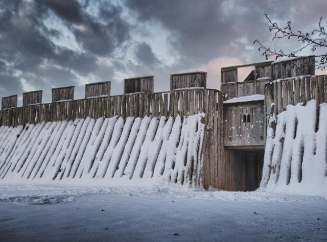 Snowy Trelleborgen Viking fort © Krister Parmstrand