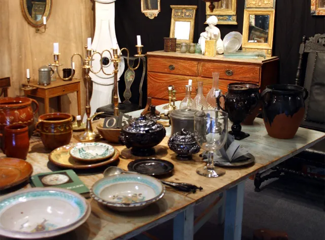 Table full of antiquities 