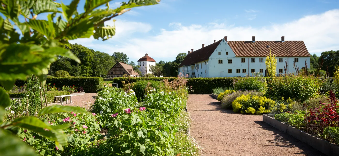 View of a castle and its gardens 